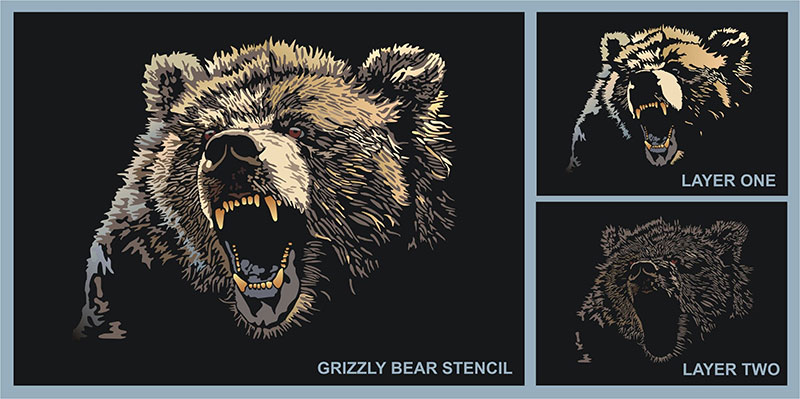 grizzly bear stencil