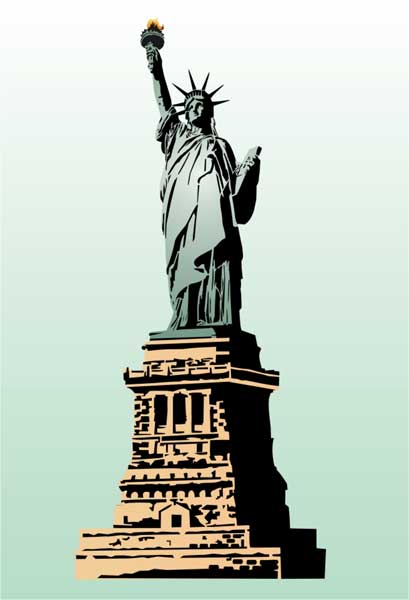 Statue of Liberty with Plinth (two layers) Stencil Designs from Stencil ...